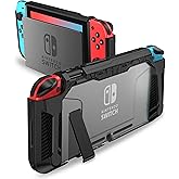 PiMivco Dockable Case for Nintendo Switch 2017,Protective Case Compatible for Nintendo Switch and Joy-Con Controller ,TPU Grip Cover with Shock-Absorption and Anti-Scratch Design(Black)…