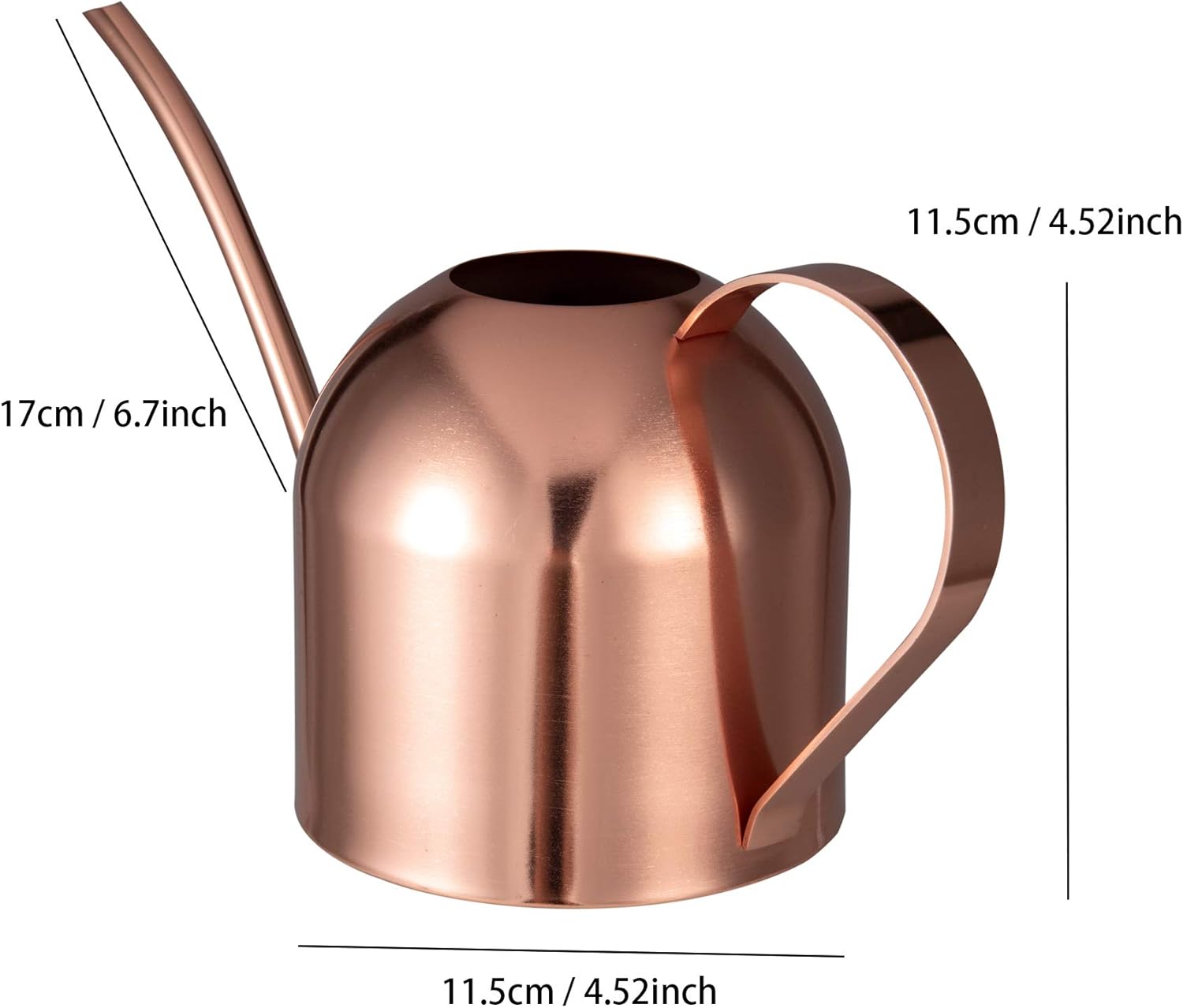 IMEEA 900ml Indoor Watering Can Stainless Steel Water Can with Long Spout for House Plants(Rose Gold), 33oz/1000ml - Image 4