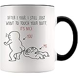 YouNique Designs 1 Year Anniversary Mug for Boyfriend and Girlfriend, 11 Ounces, One Year Wedding Anniversary Coffee Mug for 