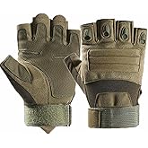 NuCamper Half Finger Tactical Gloves for Men,Touchscreen Fingerless Airsoft Gloves for Outdoors Hunting Motorcycle Cycling Work Gloves