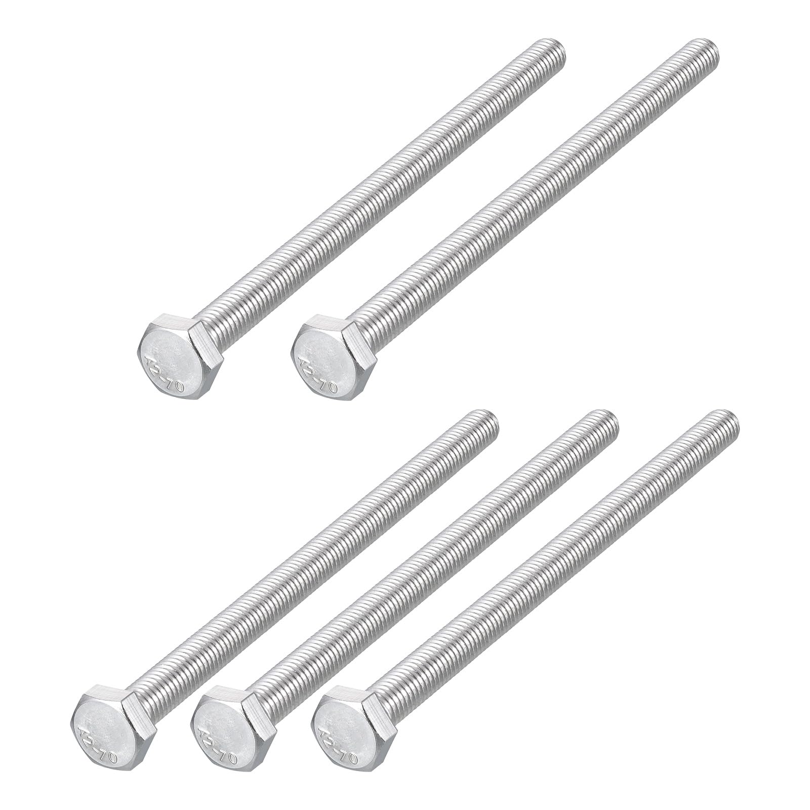 METALLIXITY Hex Bolts (M8-1.25x150mm) 5Pcs, 304 Stainless Steel Coarse Fully Threaded Hex Head Screw Bolt Machine Screws - for Furniture Repair, Silver — image 1
