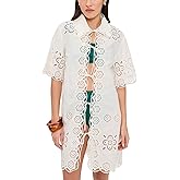 Sea Women's Babette Eyelet Tie Front Swim Coverup
