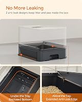 Feandrea Hidden Cat Litter Box with Hood and Slide-Out Tray 50x40.5x34.5 cm view 3