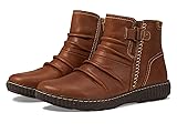 Clarks Women's Caroline Orchid Ankle Boot, Dark Tan