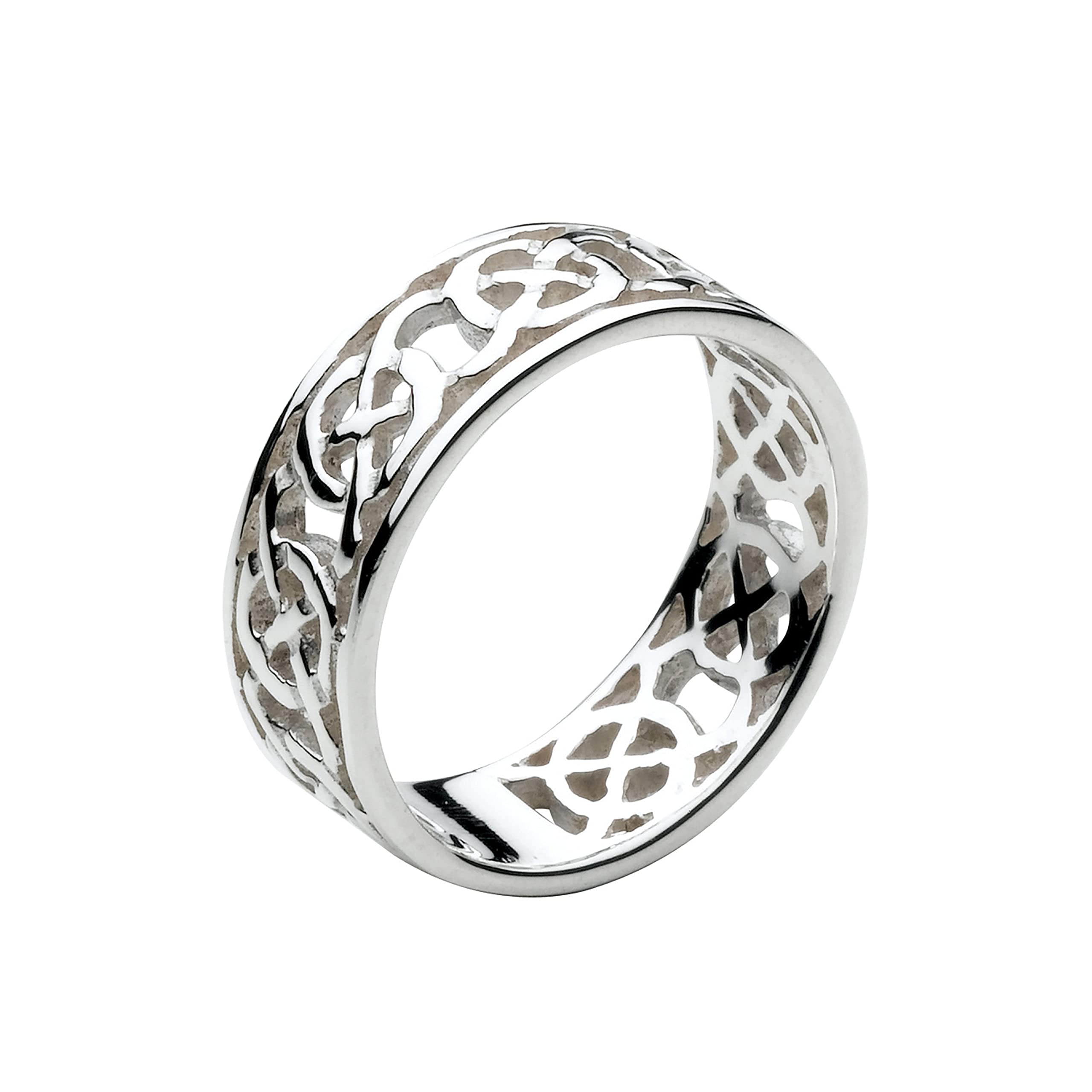 Heritage Sterling Silver Celtic Open Knotwork Edged Band - Size - X
