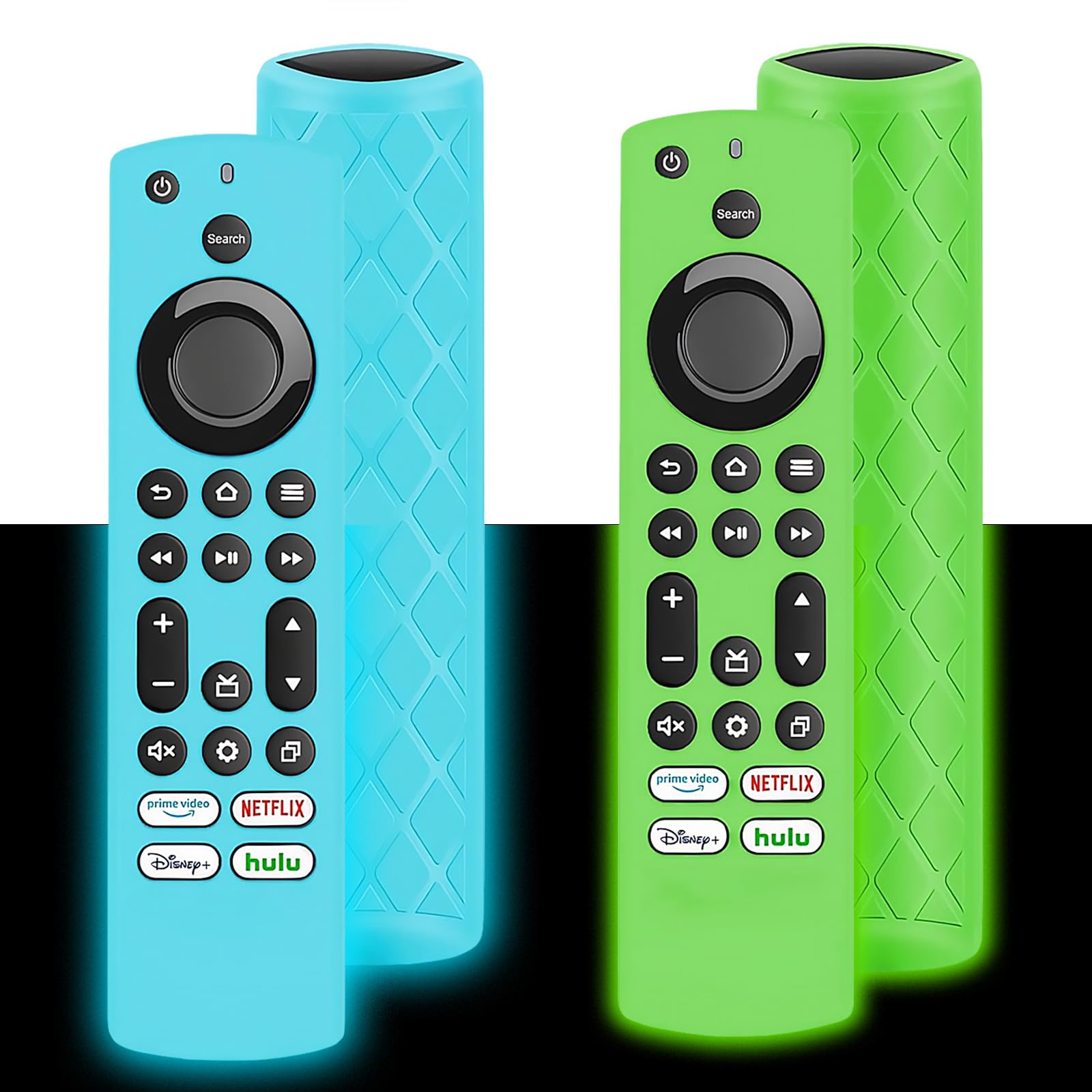 Hocklliy Remote Cover,2pcs Remote Cover Compatible with Fire Tv,Compatible with Firestick 4k Max (2nd Gen)/Toshiba/Insignia/Pioneer/Omni (Qled) Series Alexa Voice Remote Enhanced With Lanyard