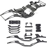 RC Chassis Kit Frame Girder LCG Carbon Fiber for 1/10 RC Rock Crawle, Gen3 Carbon Fiber LCG Chassis Rails Kit, Lightweight Thickened Cheater Rigs Frame Rails for 1/10 RC Rock Crawler Axial SCX10