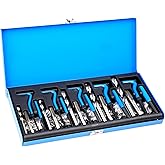 VEVOR Helicoil Thread Repair Kit, 131-Piece SAE HSS Drill Helicoil Repair Kit, 1/4" 5/16" 3/8" 7/16" 1/2" UNC Rethreading Too