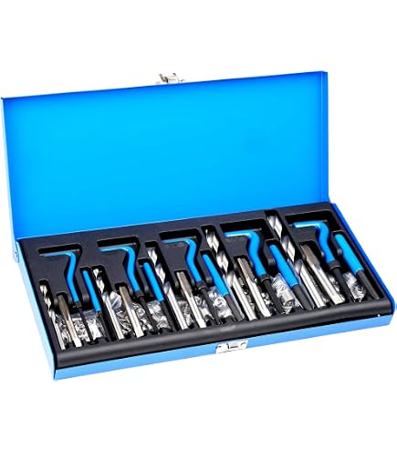 STAHLWERK Kit de réparation de filetage 131 pièces Kit de réparation de