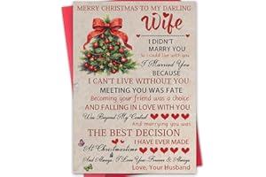 Hongshan Romantic Christmas Card for Wife,Special Xmas Card for Wife,Unique Christmas Idea Gift from Husband