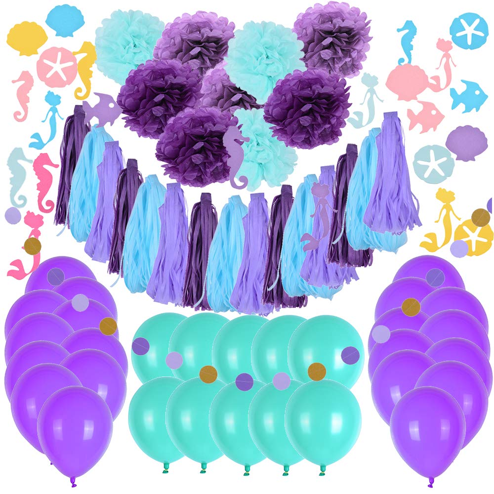 Godagoda Mermaid Party Theme Decoration Set Paper Flower Ball