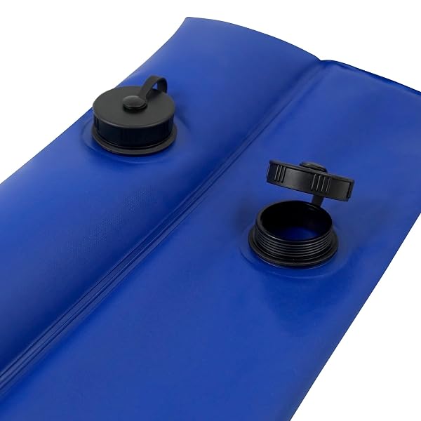 POOL MATE 10 FT. 10-PACK EXTRA STRENGTH BLUE DOUBLE CHAMBER POOL WATER BAGS, DOUBLE SEAMS, .25 MM THICK VINYL, COVER WEIGHTS, OVERSIZED JUMBO SCREW VALVE CAP, WATER TUBES