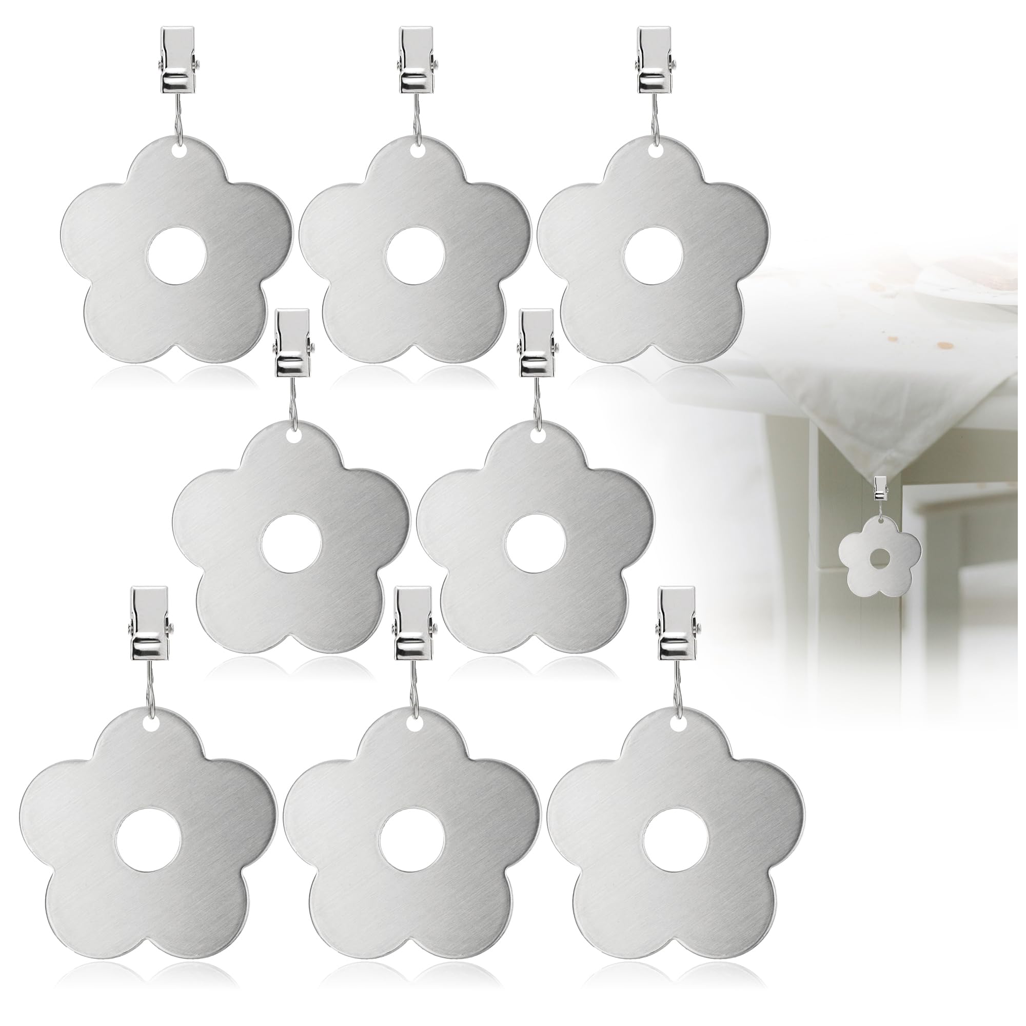 com-four® 8x tablecloth weights - tablecloth weights made of stainless steel - tablecloth clips - approx. 40g each - tablecloth clips
