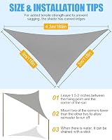 MOXTOYU Triangle Sun Shade Sail Waterproof 3x3x4.3m PES Awning 98% UV Block view 6