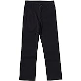 Bienzoe Boys School Uniform Pants: Kids Adjustable Waist Cotton Regular Slacks