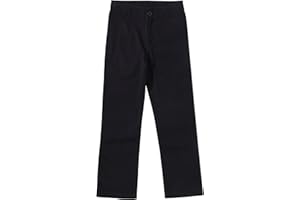 Bienzoe Boys School Uniform Pants: Kids Adjustable Waist Cotton Regular Slacks