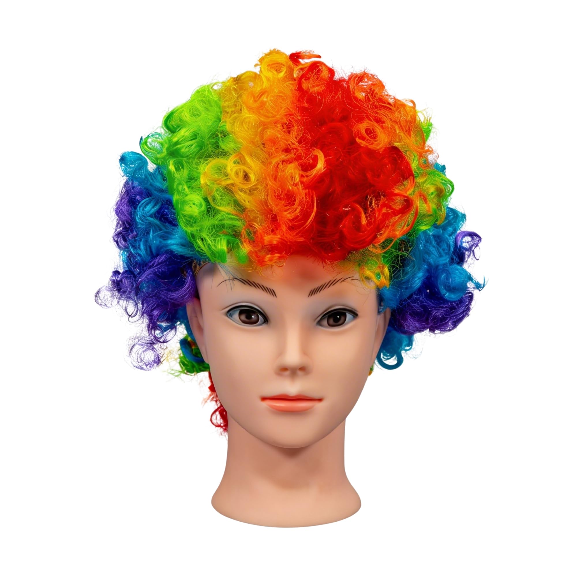 Afro Wigs Curly Bouncy Hair For Fancy Dress Party Costume Disco Accessory Unisex 60s 70S 80s Theme,Rainbow
