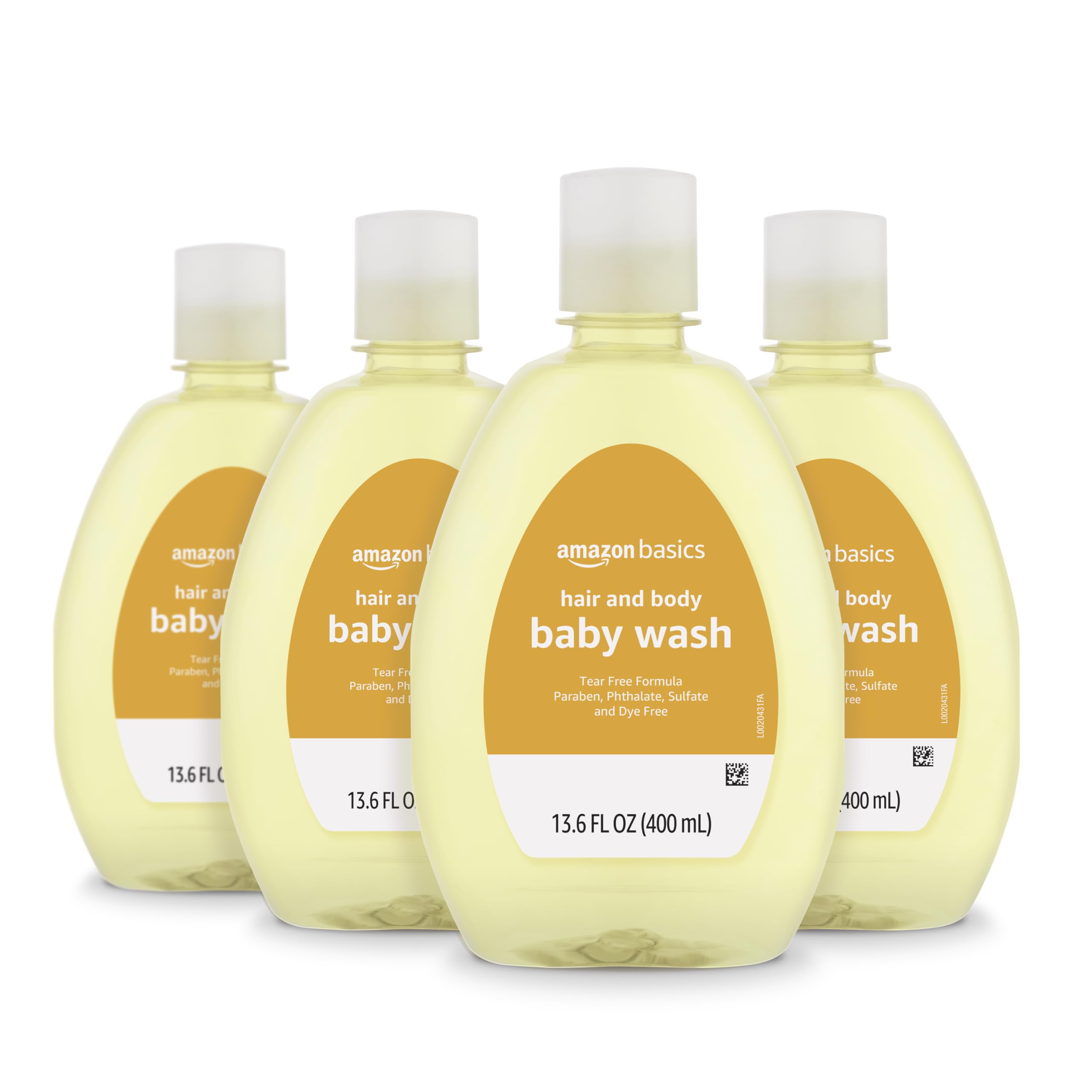 Photo 1 of Amazon Basics Tear-Free Baby Hair and Body Wash, Lightly scented, 13.60 Fl Oz (Pack of 4)