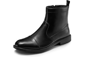 Arkbird Mens Chelsea Dress Boots with Side Zipper, Genuine Leather Classic Fashion Slip-on Ankle Dress Boots for Men