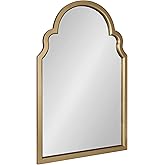 Kate and Laurel Hogan Modern Arched Wall Mirror, 24 x 36, Gold, Glam Moroccan Mirror for Wall