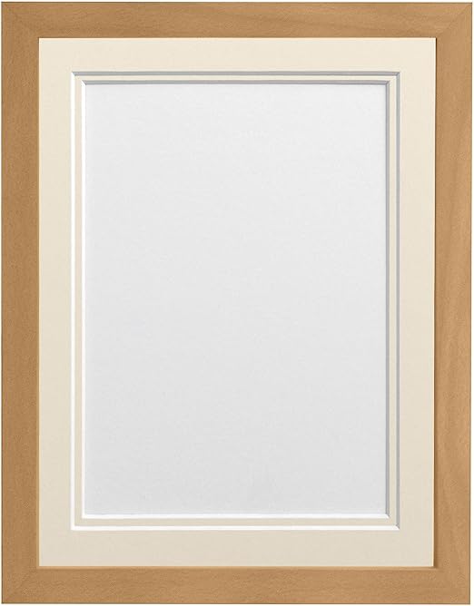 FRAMES BY POST H7 Picture Photo Frame, Wood, Beech with Ivory Double Mount, 14 x 11 Image Size