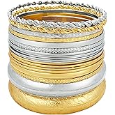 YBMYCM 10Pcs Gold-plated Bangle Bracelet Set for Women Multi Layer Stackable Wide Bangles Indian Chunky Bangle Bracelets Ethnic Glossy Textured Bracelets Wedding Outfit Jewelry