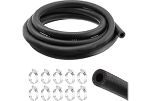 CXCCOI 5/16" Fuel Line Hose Tool Kit,NBR Fuel Hose 10Ft with 10 Steel Fuel Line Clamps 300 PSI for Replace Small Engine Fuel Line,Versatile Car Accessories Gas Line Hose for PCV Systems (5/16 inch)