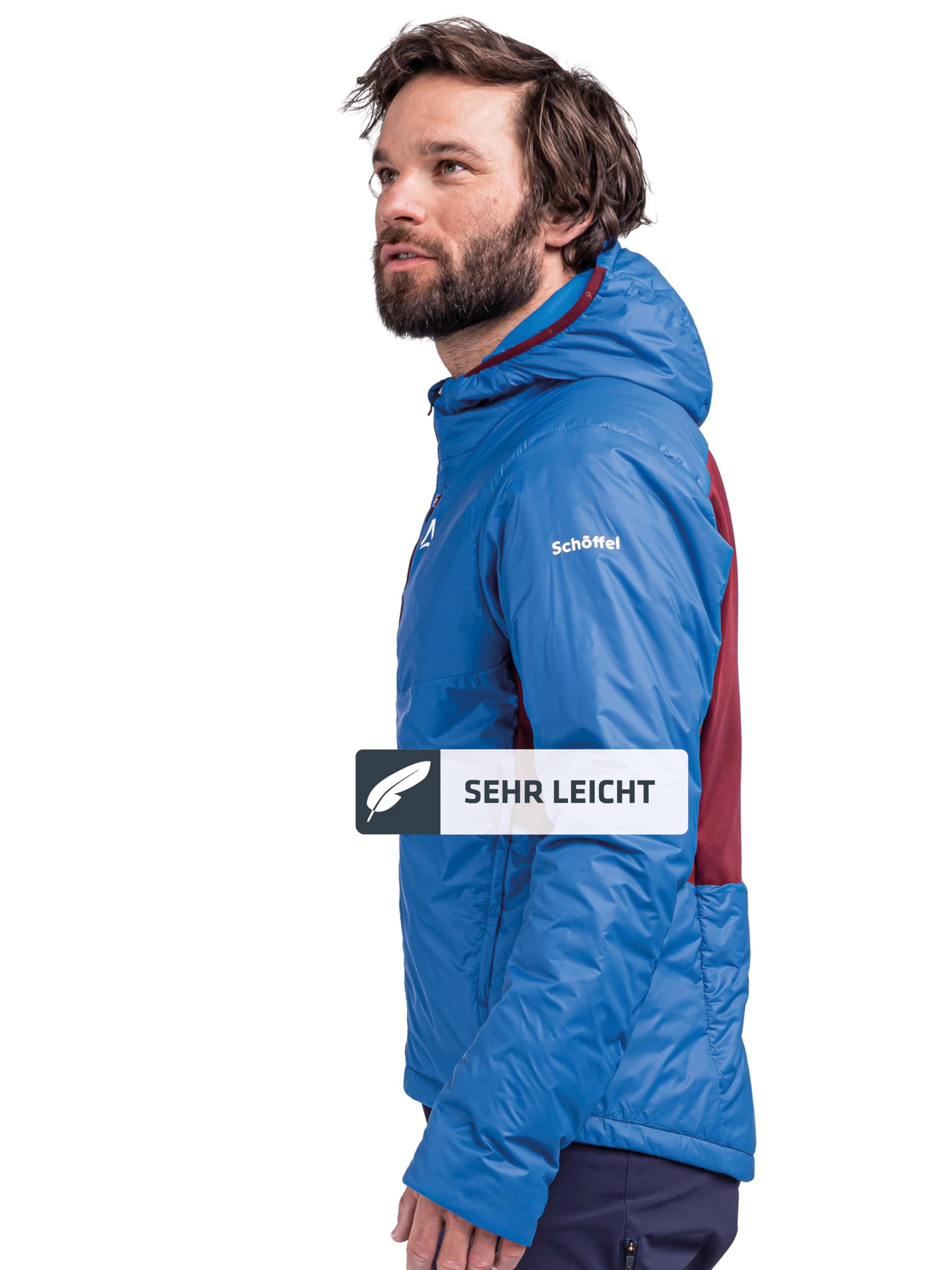 Schöffel Herren Ins Hybrid Black Raven M, leichte MTB Jacke mit 4 D Body Mapping, atmungsaktive, wärmende Fahrradjacke mit fixer Kapuze, mit Taschen, directoire blue, 50 3