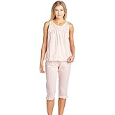 Casual Nights Women's Sleeveless Tank Top Capri Pajama Set
