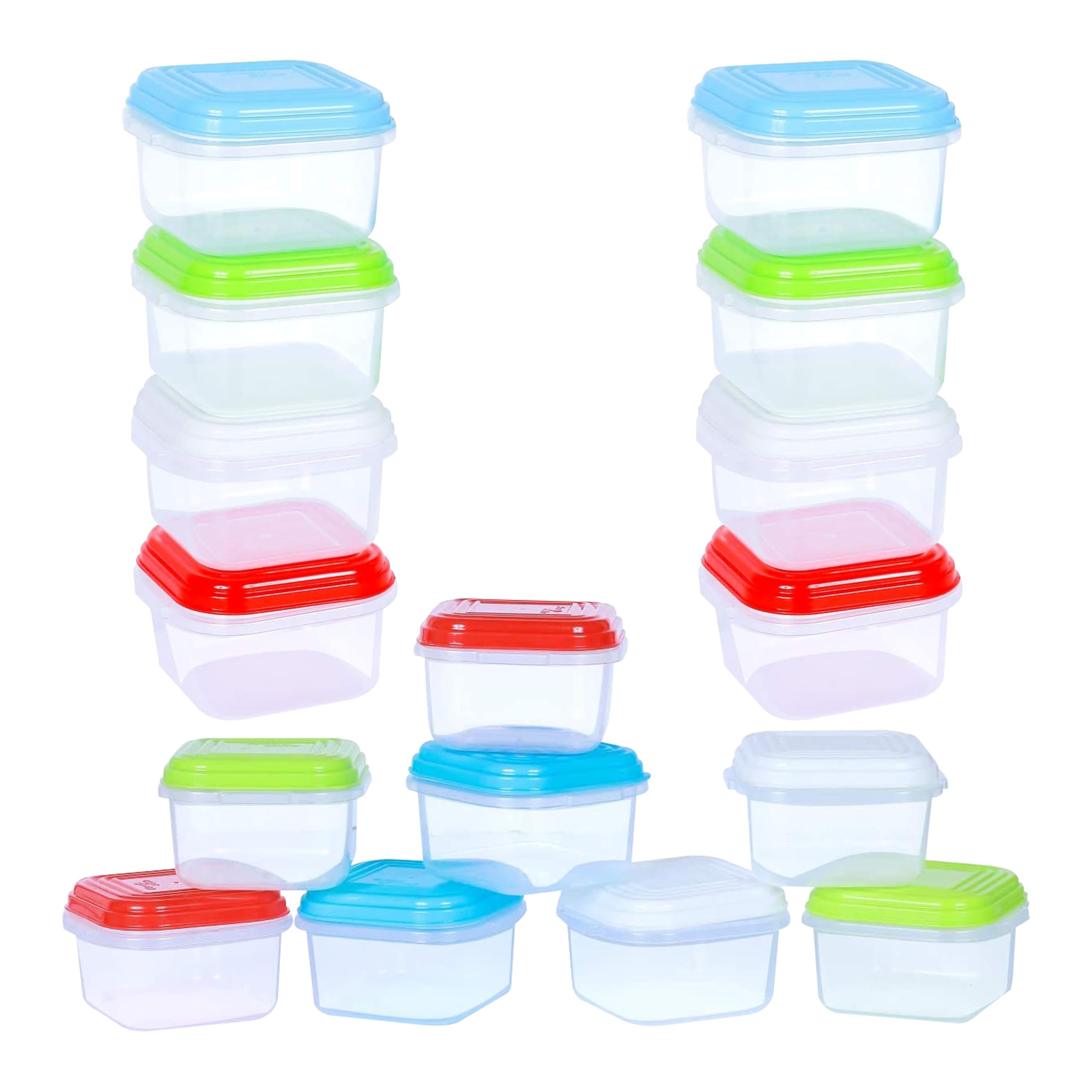 ARSUK Baby Food Storage Containers 120ml - Reusable Small Freezer Jars with Leak Proof Lids - Travel Friendly Baby Snack Pots - Dishwasher, Freezer & Microwave Safe, BPA Free (Pack of 16)