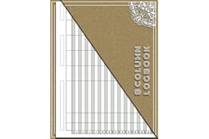 Log Book: 8 Column Customizable Log book | Multipurpose Data Recording Log | Shaded Rows, 11”x8.5” Horizontal Layout, 110 Pag