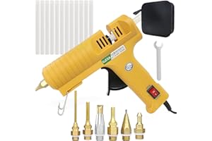 JOJHDR Hot Glue Gun,Full Size High Temperature Glue Gun Kit with 12 Clear Glue Sticks, 60/100W. For Craft School DIY Art Home and Quick Repair -Yellow