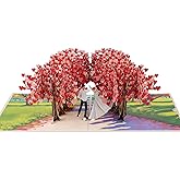 TaNoTool Heart Tree Path 3D Pop-Up Greeting Cards Christmas Card Paper Large Size; Gifts for Women,Couple, Dad, Men, Grandma Grandpa Birthday New Year Family Aniversary Gift