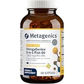 Metagenics OmegaGenics Omega-3 Fish Oil 1000mg EPA DHA, 60 Softgels | Omega 3 Fish Oil for Heart, Brain, Eye, Joint and Immune Health, Sustainably Sourced, High Potency, Less Fishy Aftertaste