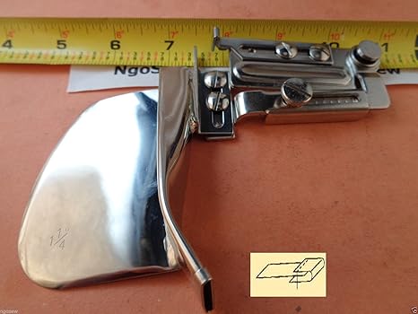 Braid Single RAW Plain FOLD BIAS Tape Binder Attachment for pre-Folded bias Tape fits Flat Bed Home and Industrial Sewing Machines Tape Size 1 Finish Size 1//2