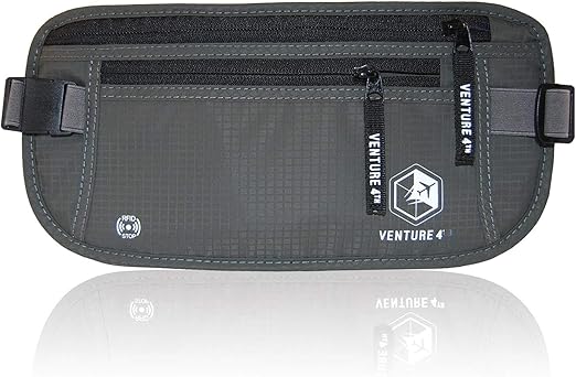 Amazon Com Venture 4th Travel Money Belt Rfid Blocking Gray