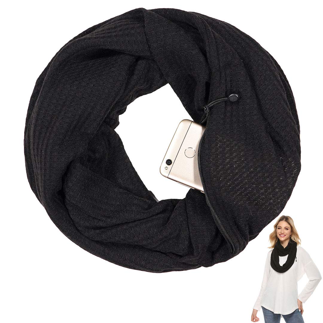 KEEPAFECT Infinity Pocket Scarf with Hidden Pocket Lightweight Travel