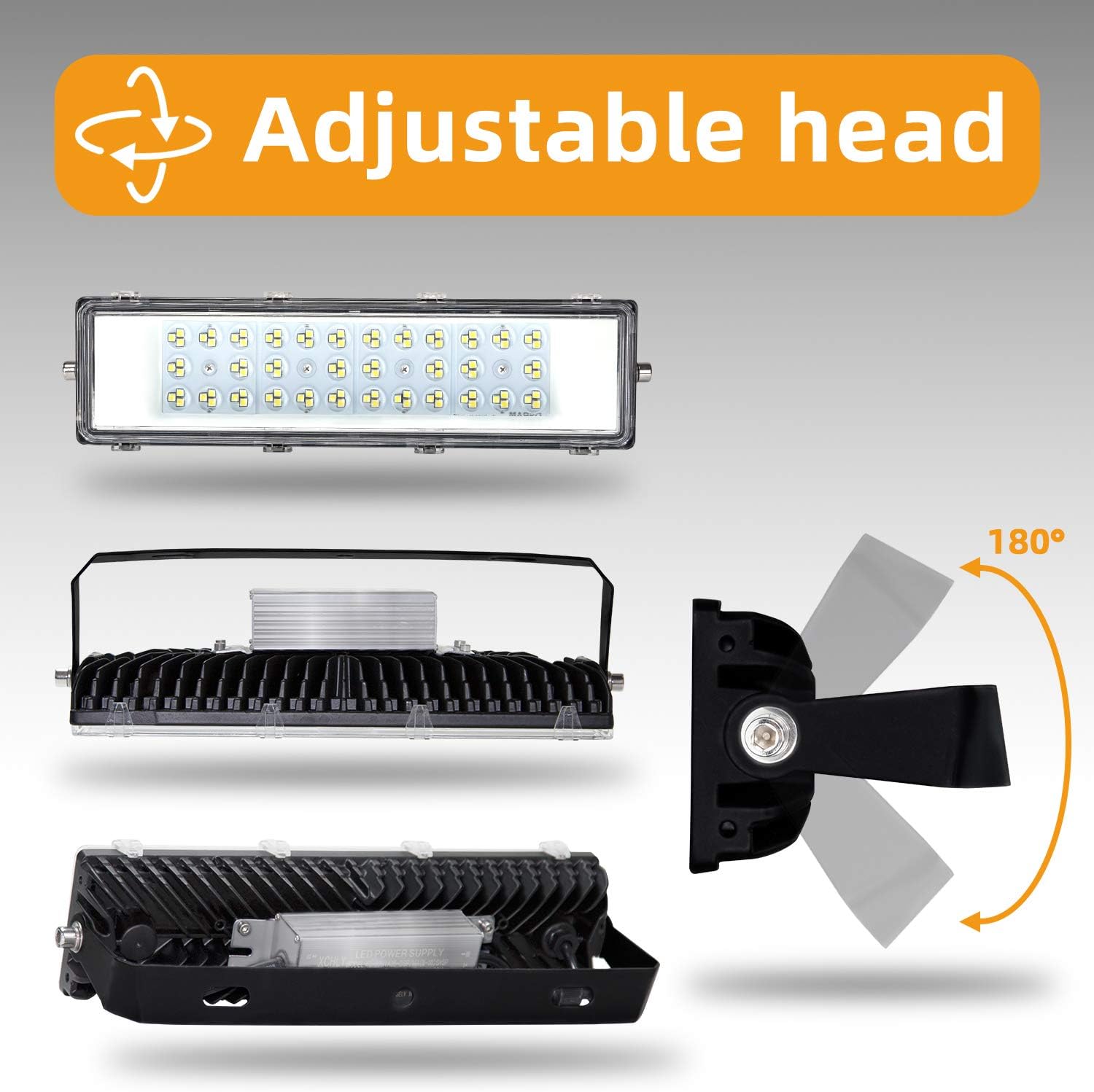 50W LED Flood Light Outdoor, 7000lm Super Bright Security Lights, IP66 Waterproof Outdoor Flood Light, 6500K Daylight White Floodlight for Yard, Garden, Playground, Basketball Court - - 