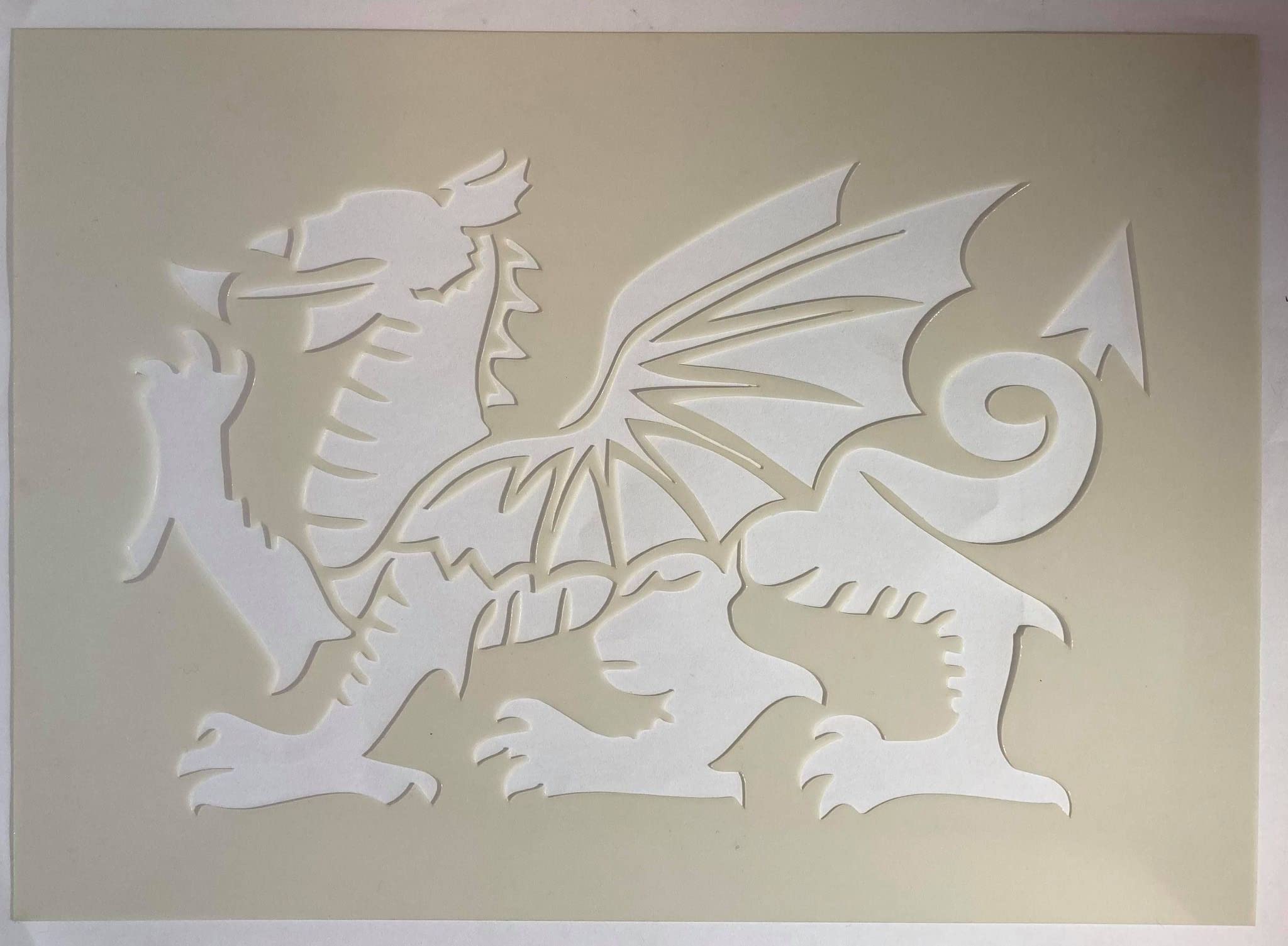 Large Welsh Dragon mylar plastic stencil wall decor stencils bedroom living room kitchen
