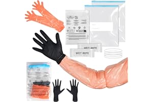 succulentlovers Field Dressing Gloves Kit - 10 Sets Disposable Deer Gutting Gloves for Game Cleaning Deer Hunting Dressing