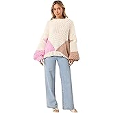 Petal & Pup Women's Koda Pattern Knit Sweater, Pink Multi
