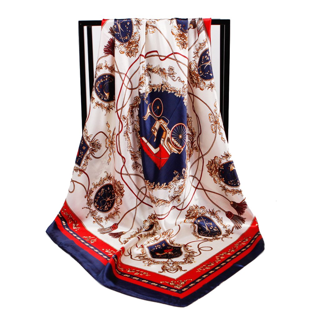 AaoWedding Women's Fashion Scarves Satin Silk Square Headdress Scarf AaoWedding Women's Fashion Scarves Satin Silk Square Headdress Scarf