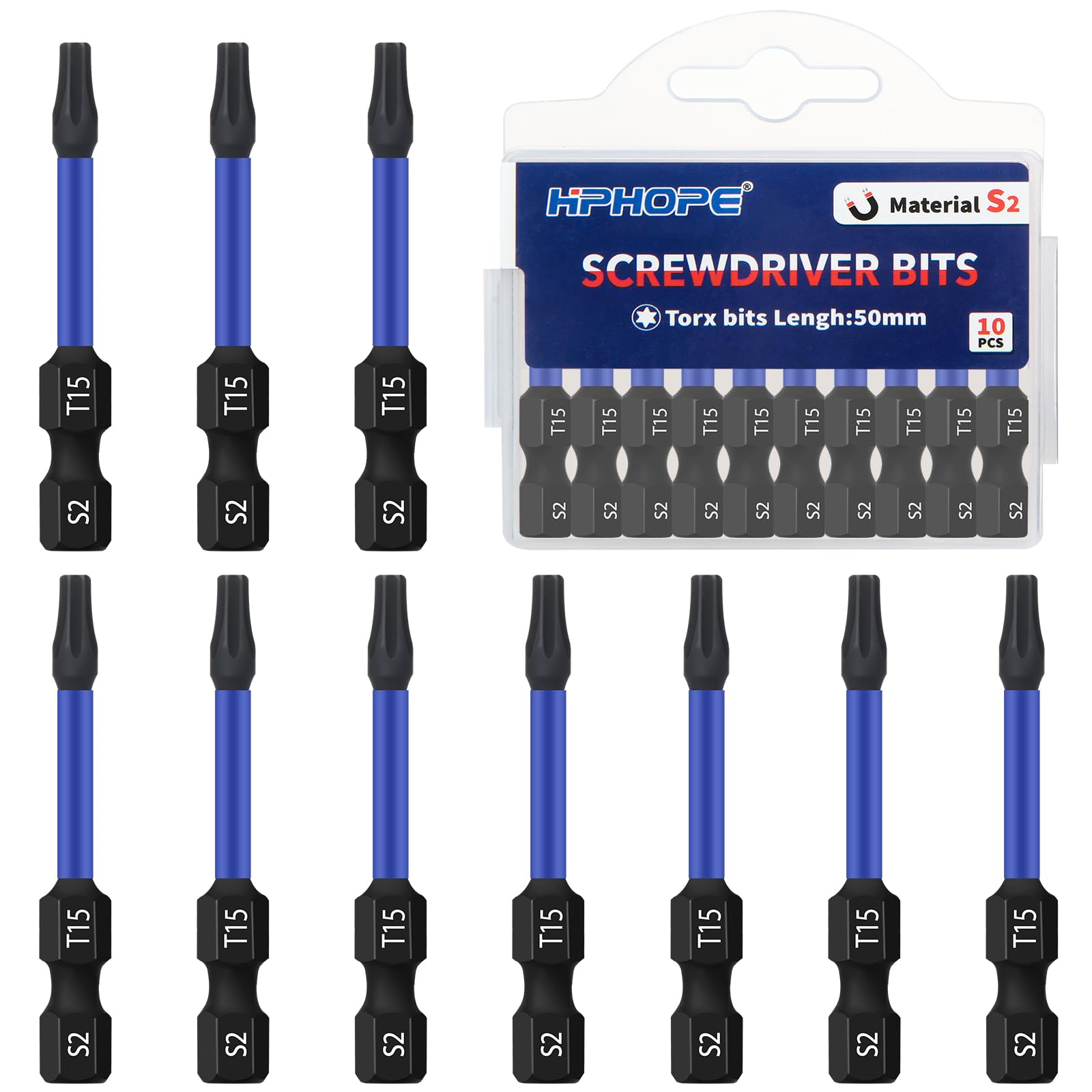 HPHOPE Bits Set, Bit-Sortiment, 10 Stück, T15 Bit