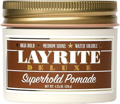 Layrite Superhold Pomade 120g Water Soluble High Hold Medium Shine Hair Styling