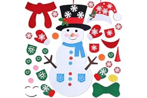 Max Fun Diy Felt Christmas Snowman Games Set with 58Pcs Crafts kit Wall Hanging Xmas Gifts for Christmas Winter Holiday Party Decorations (Snowman)