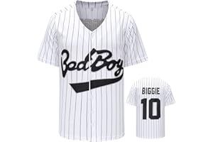 Aolapo 90s Outfit for Men, Unisex Badboy #10 Hip Hop Party Loose Baseball Jersey Shirt Clothing Women