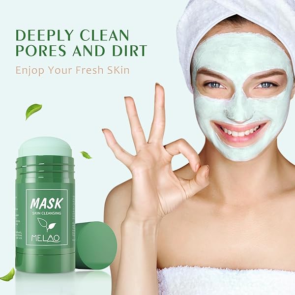 VEMOFOPER BLACKHEAD REMOVER WITH GREEN TEA EXTRACT, DEEP PORE CLEANSING, GREEN CLAY MASK FOR FACE MOISTURIZING, PURIFYING, REDUCE BLACKHEADS FOR ALL SKIN TYPES OF MEN AND WOMEN