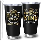 RUIYIMOEO Birthday Gifts Tumblers for Men, Cool Present Men Tumblers, King Tumbler, 20oz Coffee Tumbler, My Man Gift for Him Travel Mug