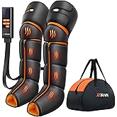 JZBRAIN Leg Massager with Heat and Compression : Foot and Calf Massager for Circulation and Pain Relief, Sequential Compression Boots with 6 Modes, 9 Intensity, 3 Heat - Gifts for Mom, Dad, Him, Her