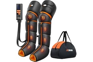 JZBRAIN Leg Massager with Heat and Compression : Foot and Calf Massager for Circulation and Pain Relief, Sequential Compression Boots with 6 Modes, 9 Intensity, 3 Heat - Gifts for Mom, Dad, Him, Her